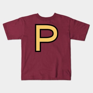 Funky Yellow Letter P Kids T-Shirt